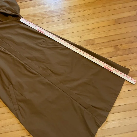 GARNET HILL Longline Modern Trench Coat Jacket  2 Way Zip Water Resistant Hood - Picture 16 of 16